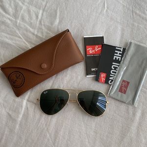 New Authentic Ray-ban Aviator Gold Sunglasses RB3025 Large Metal Bloomingdales